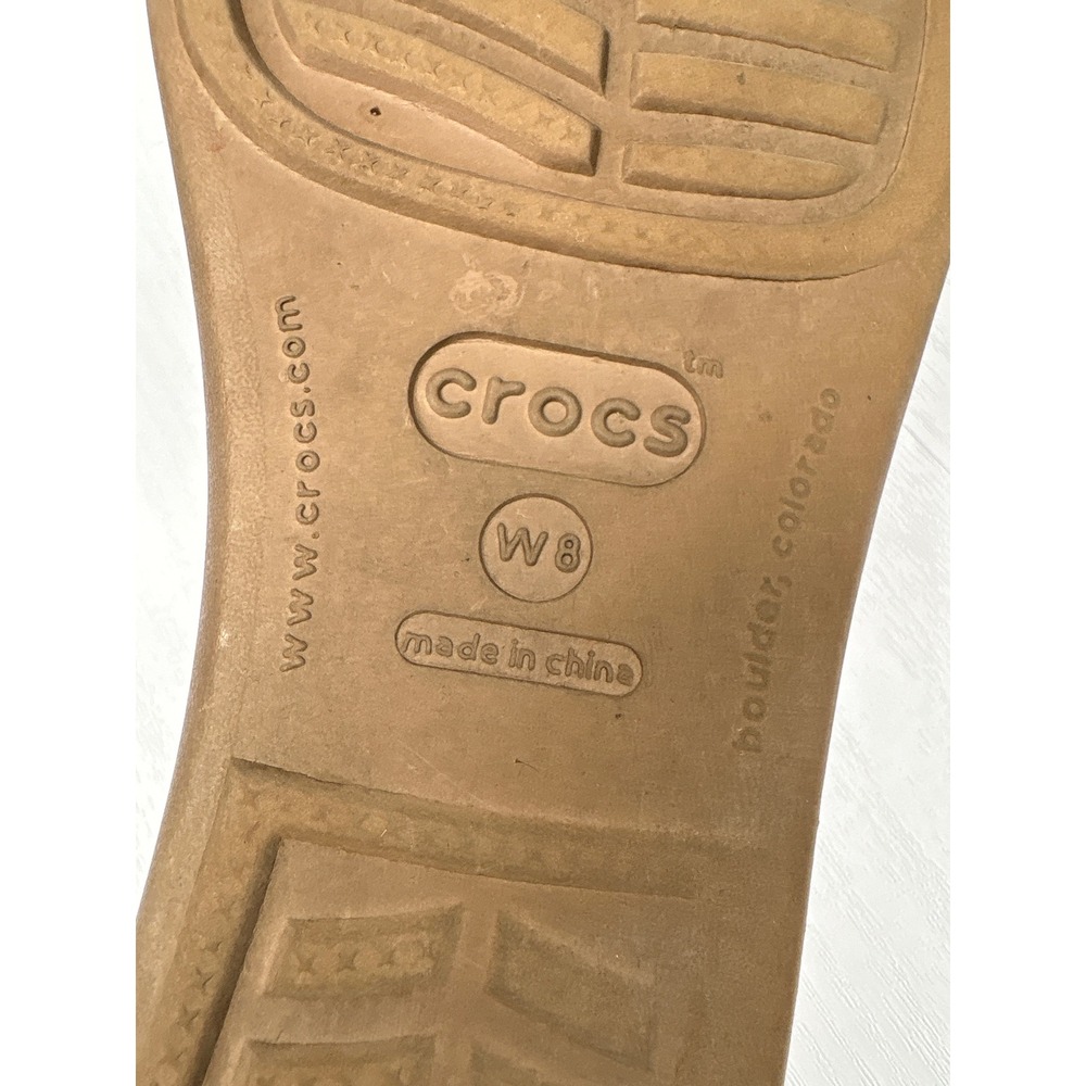 Crocs Disney Mickey Mouse Patricia Strappy Wedge Sandals Womens 8 Brown Bronze - Picture 7 of 13